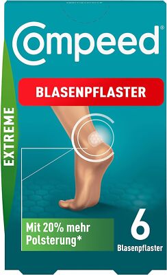 Compeed 24030 Blasenpflaster Extreme Hydrokolloid-Pflaster Blasen Fersen 6 Stück