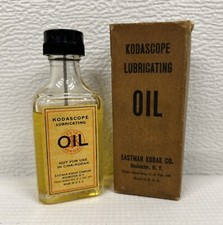 Vintage Eastman Kodak Kodascope Lubricating Oil Box Partial Bottle