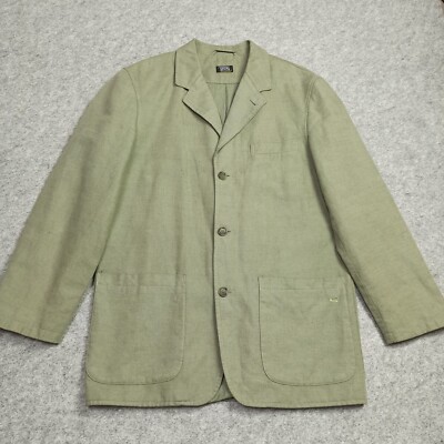 Camel Active Herren Jacke Blazer Eu 48 UK 38R Leinen Baumwolle Grün Sakko Sport