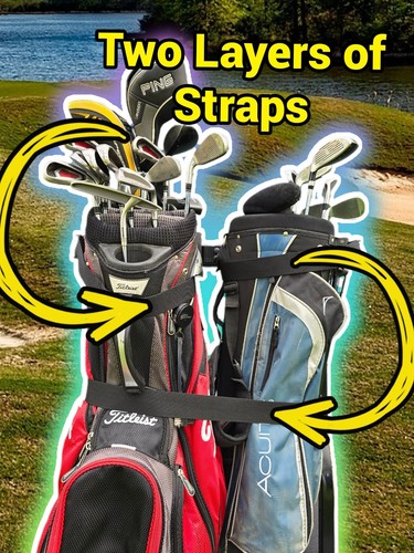 Coleman (Kandi) Golf Cart Golf Bag Holder - Fits Directly On OEM Rear Bar - Picture 7 of 12