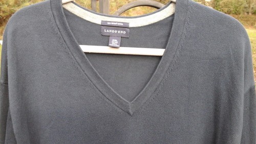 LANDS' END NWOT NAVY BLUE BIG MEN'S 4XL TALL 58-60 SUPIMA COTTON SWEATER NICE ! - Picture 3 of 3
