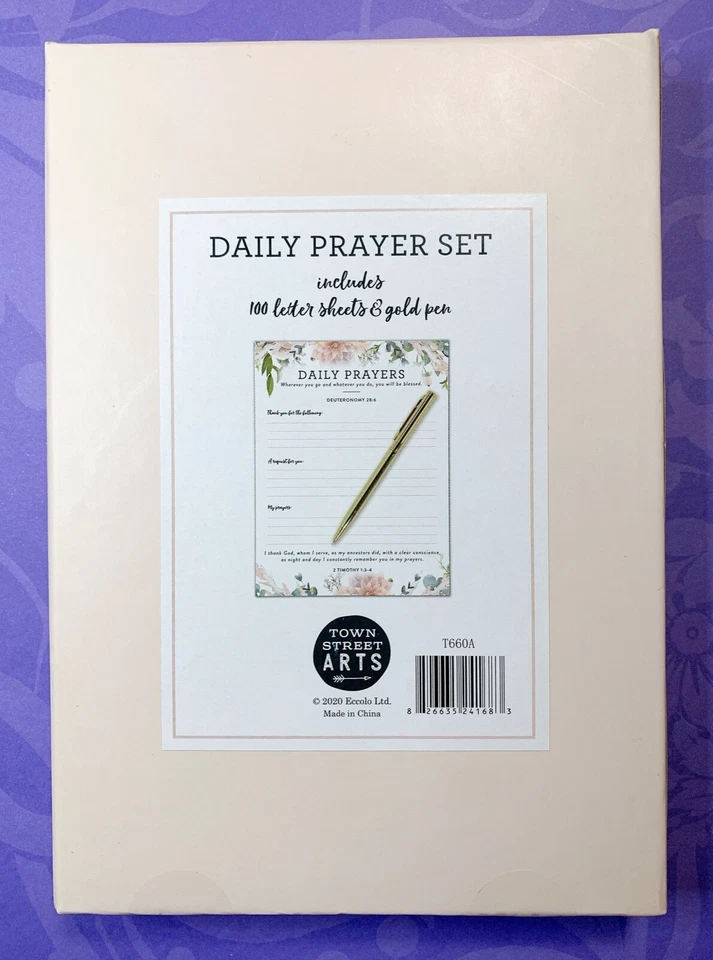 Eccolo Town Street Arts Daily Prayer Set Keepsake Box Gold Pen Christmas Gift - Image 2 of 3