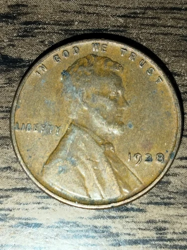 1928 Lincoln Wheat cent Penny No mint mark, red