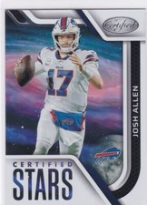 JOSH ALLEN Buffalo Bills Football Card 2022 CERTIFIED STARS INSERT #CS-1 FOIL LE