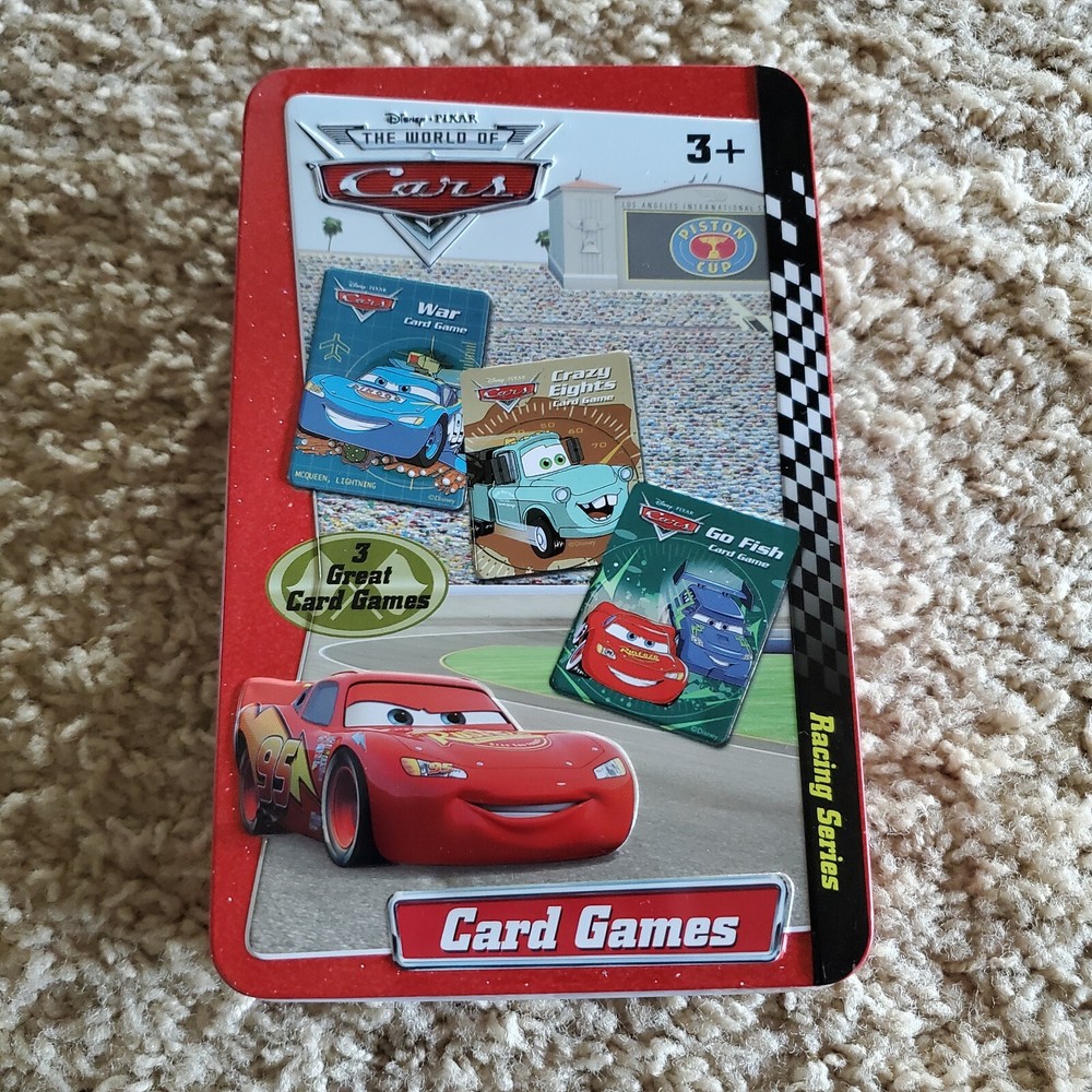 Disney Pixar The World of Cars 3 Card Game Set in Tin Go Fish War Crazy 8's NIP