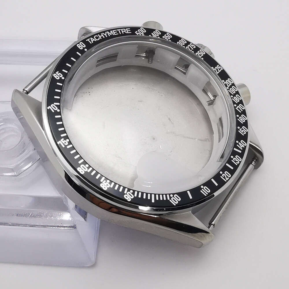 41mm Stainless Steel Watch Case Dial Hands Fit VK63 Chronograph