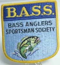 BASS ANGLERS SPORTSMAN SOCIETY B.A.S.S. EMBROIDERED FISH PATCH 