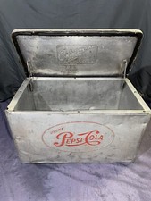 Rare Vintage 1950s Pepsi Cola Aluminum Cooler/Ice Chest Collectible Piece