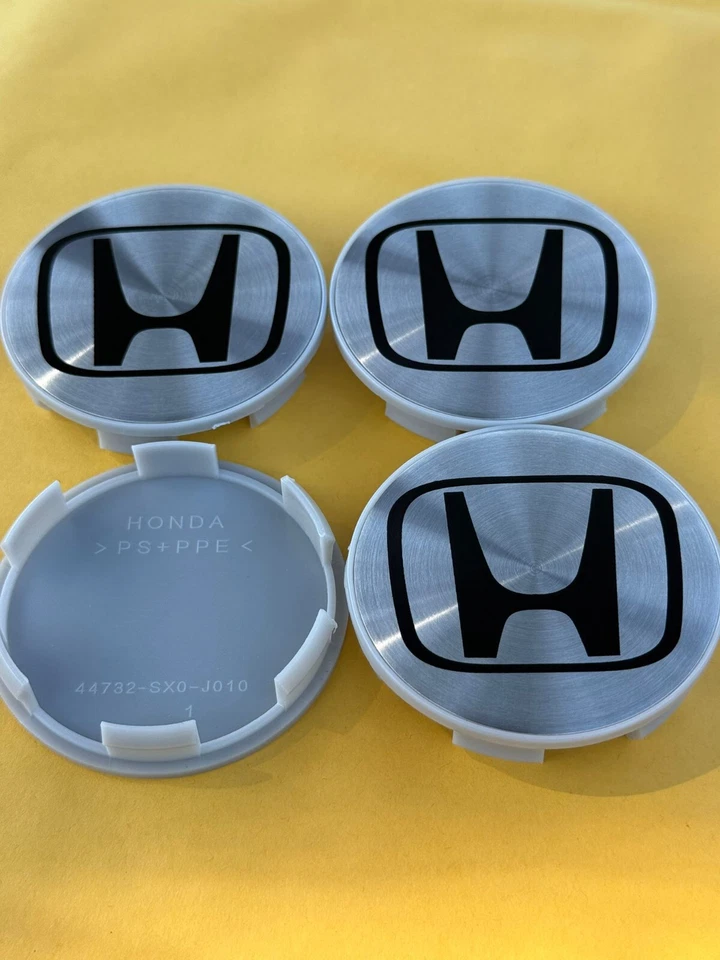 HONDA Set Of 4 Silver Brushed Silver Wheel Center Caps 69MM - Изображение 4 из 4