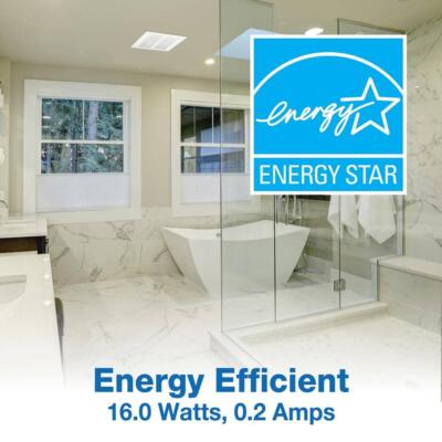 ENERGY STAR Certified Quiet Fire Rated 50 CFM Ceiling Bathroom Exhaust Fan ENERGY STAR Certified Quiet Fire Rated 50 CFM Ceiling Bathroom Exhaust Fan