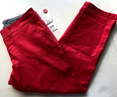 CROWN & IVY pants women's size 0P Hot Pink Capri Cropped Stretch $55 NEW (ja58)