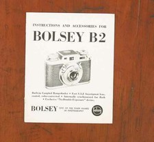 BOLSEY B2 INSTRUCTION BOOK/37903