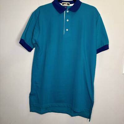 NWOT DUCKSTER 1957 TURQUOISE 100% COTTON COLLARD POLO SHIRT SIZE M