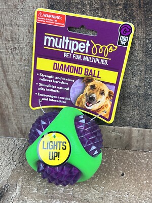 New Dental Diamond Dog Toy LED Light Up Ball Exercise increase