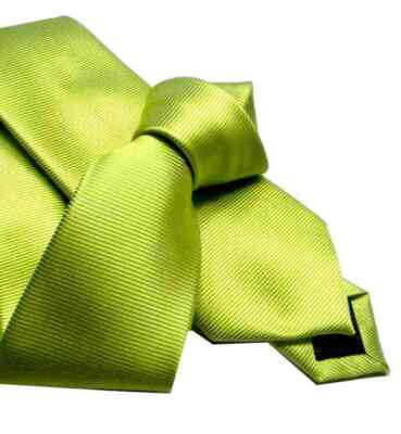 Cravatta Uomo Verde Bosco Luminoso Disegni Beige Giallo Oro Seta - Foto 13