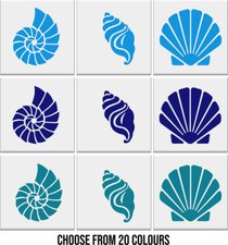 SEA SHELL Tile Stickers Bathroom Seashell Nautical Sticker Vinyl Wall 3 Designs