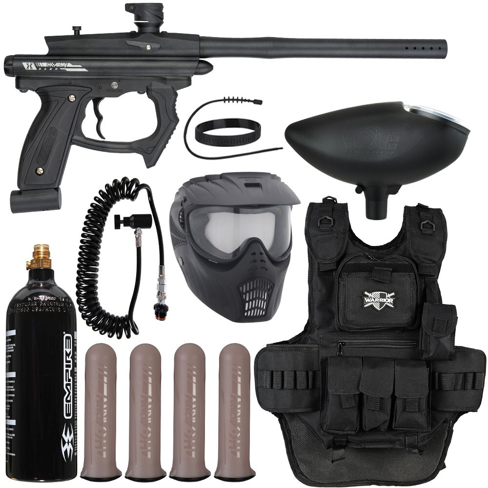 NEW HK Army SABR Heavy Gunner Paintball Gun Package Kit - (Dust Black/Black)