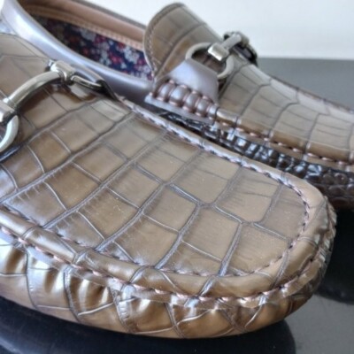 Madden Men\'s Dravin Driver Loafer in Awesome Embossed Croc Scale Brown Madden Men main image 3