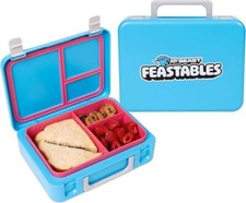 Mr. Beast Feastables Adjustable Bento Lunchbox 9.25" x 7" x 2.75" BluePlastic