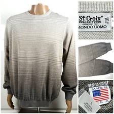 St. Croix Collections Mondo Uomo Men's Large Sweater Brown Gray MADE IN USA