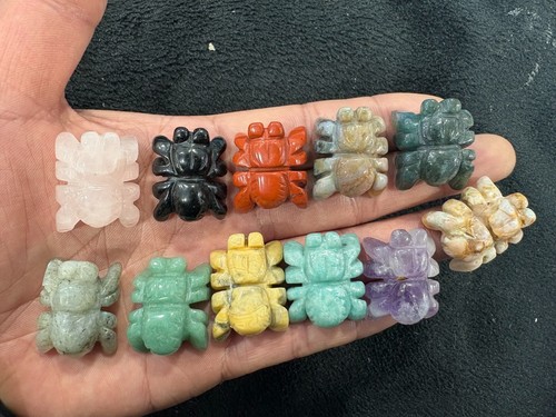 5pc mixture Natural Quartz Carved Crystal Spider reiki gift Random 25mm - Picture 4 of 6