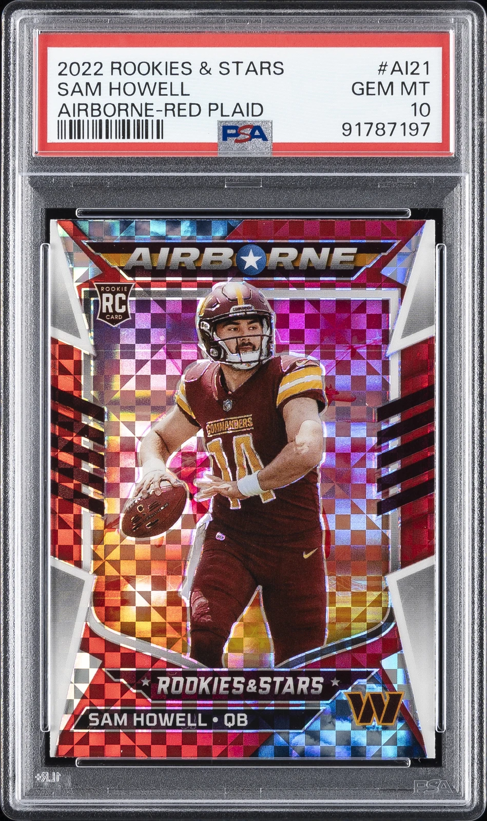 Sam Howell Panini Rookies & Stars Airborne #AI21 Red Plaid