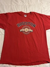 Houston Texas Shirt Lone star State City Men’s Adult XL Red USA United States