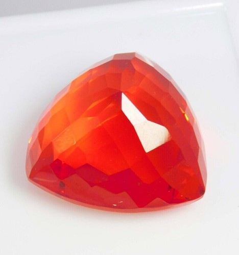 Large Orange Mexican Fire Opal 120+ Ct. Australian Trillion Cut Loose Gemstone - Picture 2 of 8
