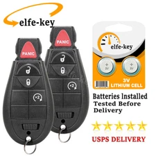 2 For Dodge Ram 1500 2500 Remote Car Key Fob 2013 2014 2015 2016 2017 2018 2019