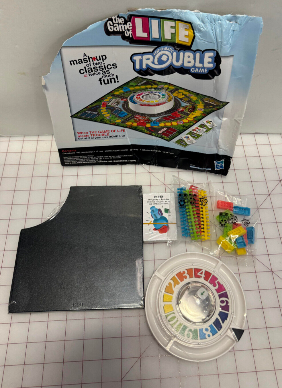 Hasbro Game Mashups The Game of Life & Pop-O-Matic Trouble Game New NO Box
