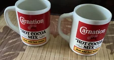 Ceramic Mugs Carnation Hot Cocoa Mix - Set of 2 - USA - Vintage