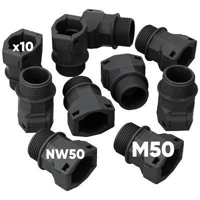 10 Stk Kalitec 3805019 Schlauchverschraubung M50 Nw50 Wellrohr Verbinder Fitting