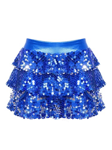 Kids Girls Sequins Tutu Mini Skirt Latin Jazz Dance Dress Gymnastics Costume - Picture 61 of 81