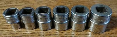 #ad Snap On Vintage 3 8quot; Drive 6PT Metric Shallow Chrome Sockets FSM18 16 15 14 11 9 $60.00