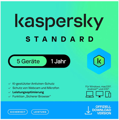 Standard Antivirus 5 Geräte | 1 Jahr | 2026 | Sofortversand