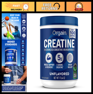 Micronized Creatine Monohydrate Powder, 5g per Serving, Unflavored, 100 Servings