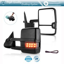 Pair Power Heated Tow Mirrors For 03-07 Chevy Silverado Sierra Led Smoke Signal Pair Power Heated Tow Mirrors For 03-07 Chevy Silverado Sierra Led Smoke Signal