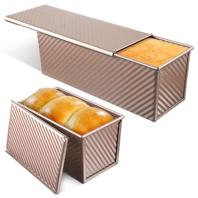 Kifmurase 2Pcs Pullman Loaf Pan with Lid, 2 lb/1 lb Dough Capacity, Premium S...
