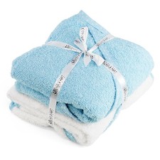 2 x Hooded Baby Towel 100% cotton Bath Wrap Baby Shower Gifts Boy Girl Blue