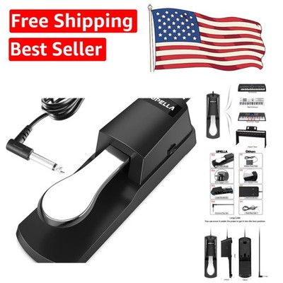 Versatile Sustain Pedal with Polarity Switch for Pianos & Synths - Silver Style