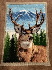 WONDERART CLASSICS “DEER” COMPLETED LATCH HOOK KIT