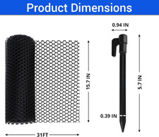 Plastic Wire Mesh Fence 15.7" X 31 Ft Chicken Fencing Dogs Rabbits Poultry Snake 1.25 per foot