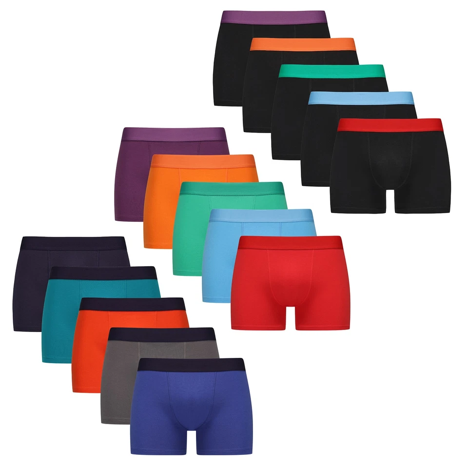 THE ESSENTIALS WARDROBE Mens Boxer Shorts 5 Pack Cotton Blend Breathable Underwear for Everyday Comfort