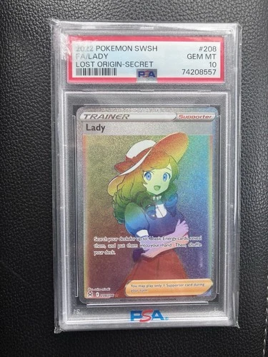 PSA 10 Gem Mint 2022 Pokemon SWSH FA/Lady Lost Origin-Secret #208