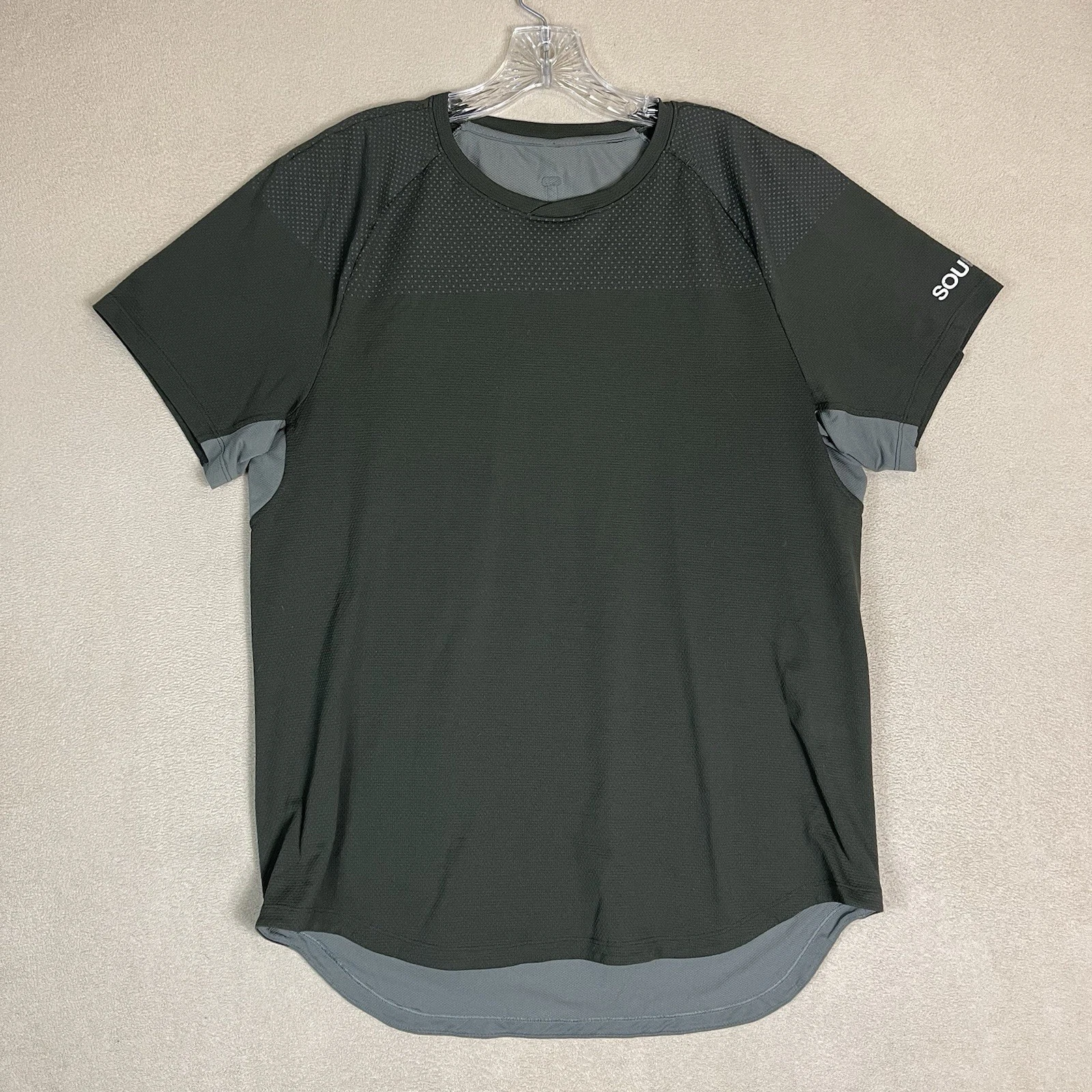 Lululemon T-Shirt Mens L Green Athletic Short Sleeve Stretch Breathable Hiking
