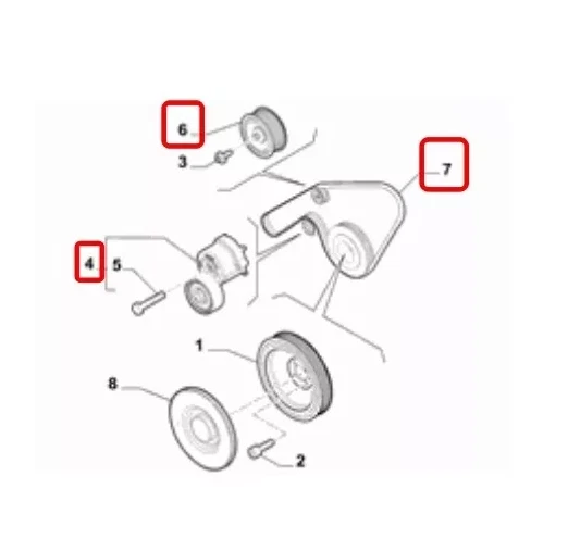 KIT CINGHIA ESTERNA TENDICINGHIA E GALOPPINO FIAT 500 X RENEGADE DOBLO 1.6 MJT - Immagine 4 di 4