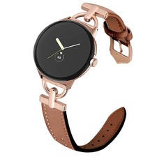 Apawband D-Shape Leather Band for Google Pixel Watch 4/3 41mm - Premium Quality