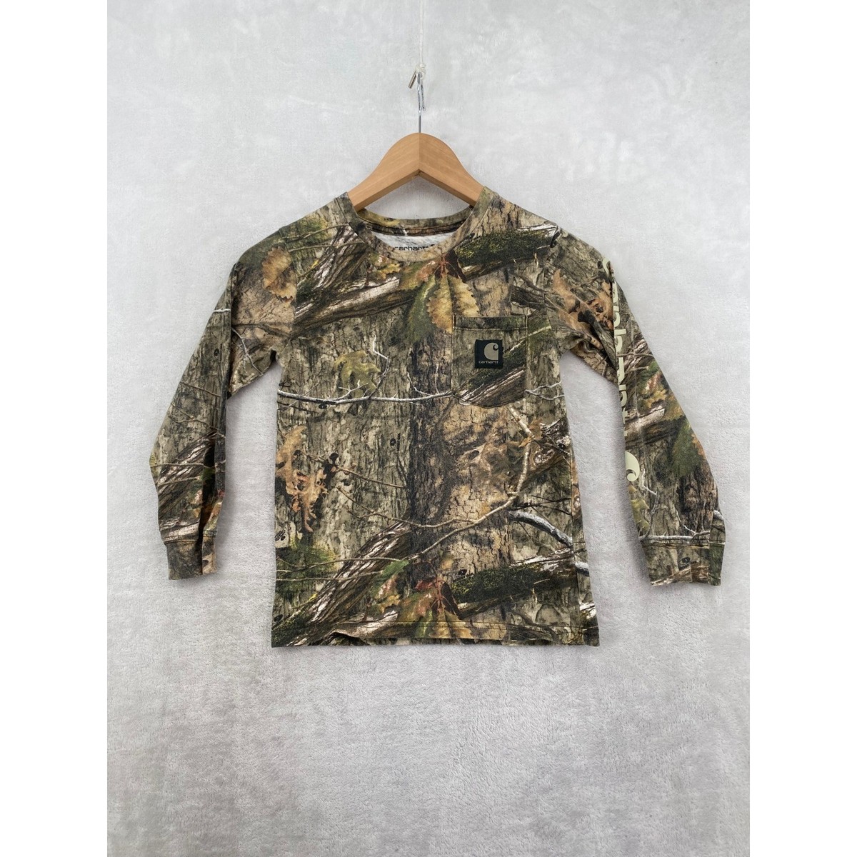 Carhartt Long Sleeve Shirt Kids 7 Camo Realtree Pocket Tee TK6595