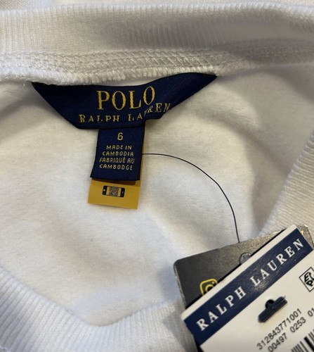 Polo Ralph Lauren Sweater Youth 6 White Embroidered Pony All Over Preppy - Picture 5 of 6