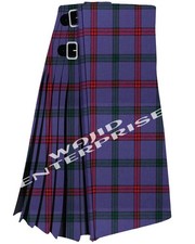 Scottish Handmade Traditional Montgomery Modern Tartan 8 Yard kilt For Men's